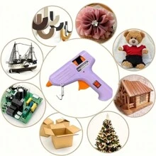 1 pieza Mini Pistola de Silicona Caliente, Pistola de Silicona Caliente Alámbrica de 10 W, Funciona con Barras de Silicona de 7 mm, Herramienta de Pegamento de Alta Temperatura que se Calienta Rápidamente, Pistola de Silicona Eléctrica - Multicolor - Tipo de Enchufe A USA (110-127V) - Ver 1