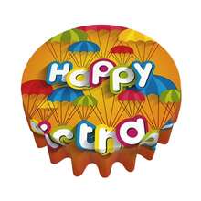 1 块，涤纶桌布，生日派对桌布，防水防皱 60 * 60 英寸桌布，用于家庭厨房和晚餐装饰、房间装饰 - 彩色 - 查看 3