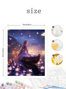 DIY數字油畫組套裝，藝術風油畫套裝，適用於臥室和牆壁裝飾，是送給朋友最好的禮物，40*50CM - 黑色 - 查看 2