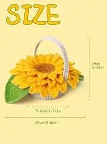 1 set Coaster de girasol Kit de ganchillo, decoración de mesa hecho a mano con instrucciones detalladas