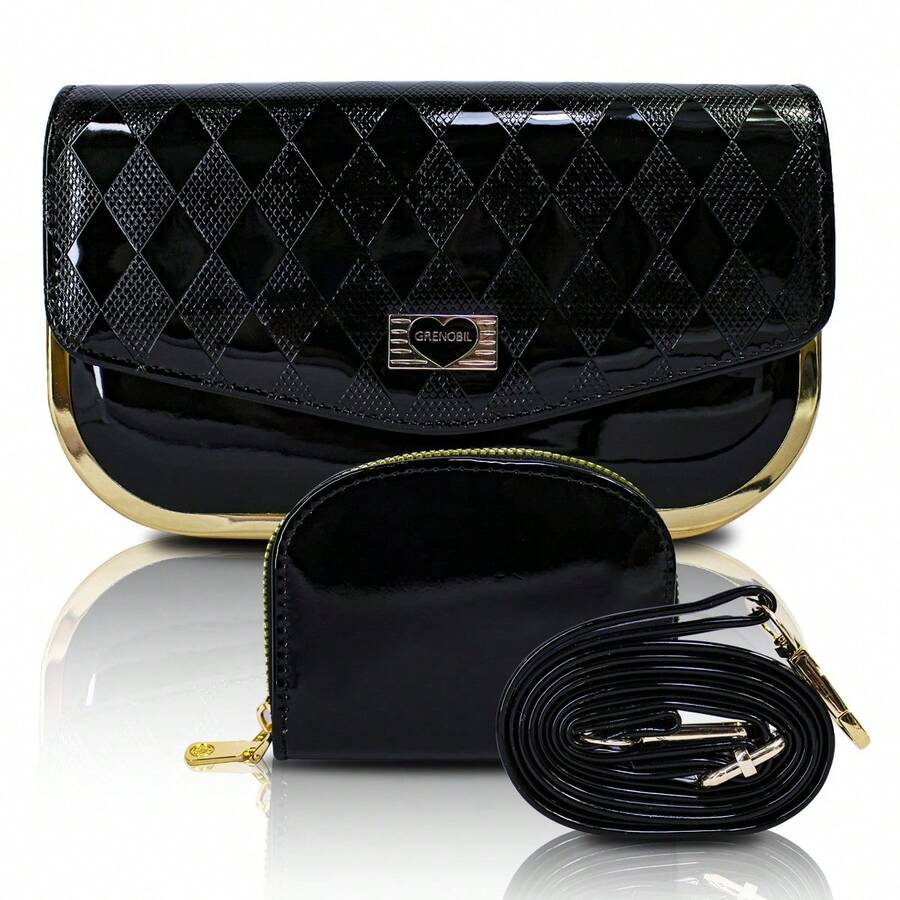 GRENOBIL Handbag With Interchangeable Crossbody Strap - Black - View 1