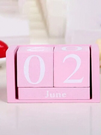 1pc Wooden Perpetual Calendar - Elegant Wooden Block Calendar With Daily Date Display, Suitable For Office, Study, Shop, Bar, Home And School Desk Decor,Christmas