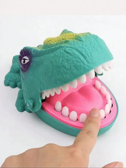 圣诞装饰恐龙咬手指恶作剧玩具，柔软橡胶咬牙，缓解压力