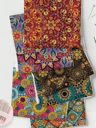 1pc Mandala Series DIY Fabric, Lightweight & Soft Polyester Fabric, Suitable For Making Tablecloths, Wall Hangings, Clothes, Bags, Dust Covers