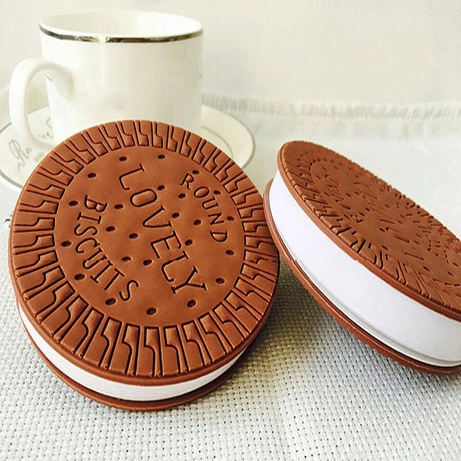 1 libreta en forma de galleta de chocolate creativa con bolsillo en blanco para notas, mini bloc de notas portátil y de alta calidad para escribir y tomar notas sobre la marcha - Marrón - Ver 1