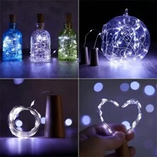 3/10 piezas, 20 luces LED para botellas, 2 metros (78.74 pulgadas) de luz de corcho, luces de cadena para botellas de vino con forma de uva para fiestas, bodas, días festivos de Halloween, Acción de Gracias, decoración navideña, decoración del hogar, decoración de dormitorio, decoración interior, decoración de bodas, decoración navideña y decoración de días festivos