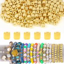 100pcs Gold-Plated CCB Beads Crown Heart Shaped Drum Beaded String - Yellow Gold - View 12