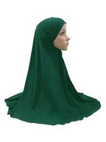 1pc Women Hijab Solid Color Face Slimming Head Scarf And Small Robe, Turban Headband, Sun Blocker And Decorative Undercap For Abaya Daily Under Cap Women Veil,Beach,Holiday - Multicolor - View 8