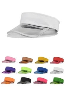 Women's Solid Color Transparent Soft Plastic Hat Brim Sun Visor Cap, UV & Glare Protection, Lightweight & Breathable, Adjustable Size, Ideal For Various Outdoor Activities Such As Running, Climbing, Beachy Vacation, Etc. - Multicolor - View 3