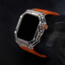 1 bộ dây đeo đồng hồ đã được sửa đổi, bao gồm dây đeo và vỏ, tương thích với 40/41/44/45/49mm. Tương thích với Apple Watch Band Dây đeo Apple Watch Ultra2/Ultra/Se/9/8/7/6/5/4 - trái cam - Xem 3