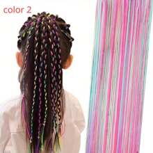 6/8/12Pcs/Set Colorful Hair Wrap String For Braids Hair Wrap Rope Braiding Hair Tie Elastic Stretch String Accessories Fashionable Colorful Tie - Multicolor - View 6