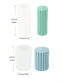 Thick Striped Pointed Top Cylindrical DIY Handmade Fragrance Plaster Multifunctional Silicone Mold - White - View 5