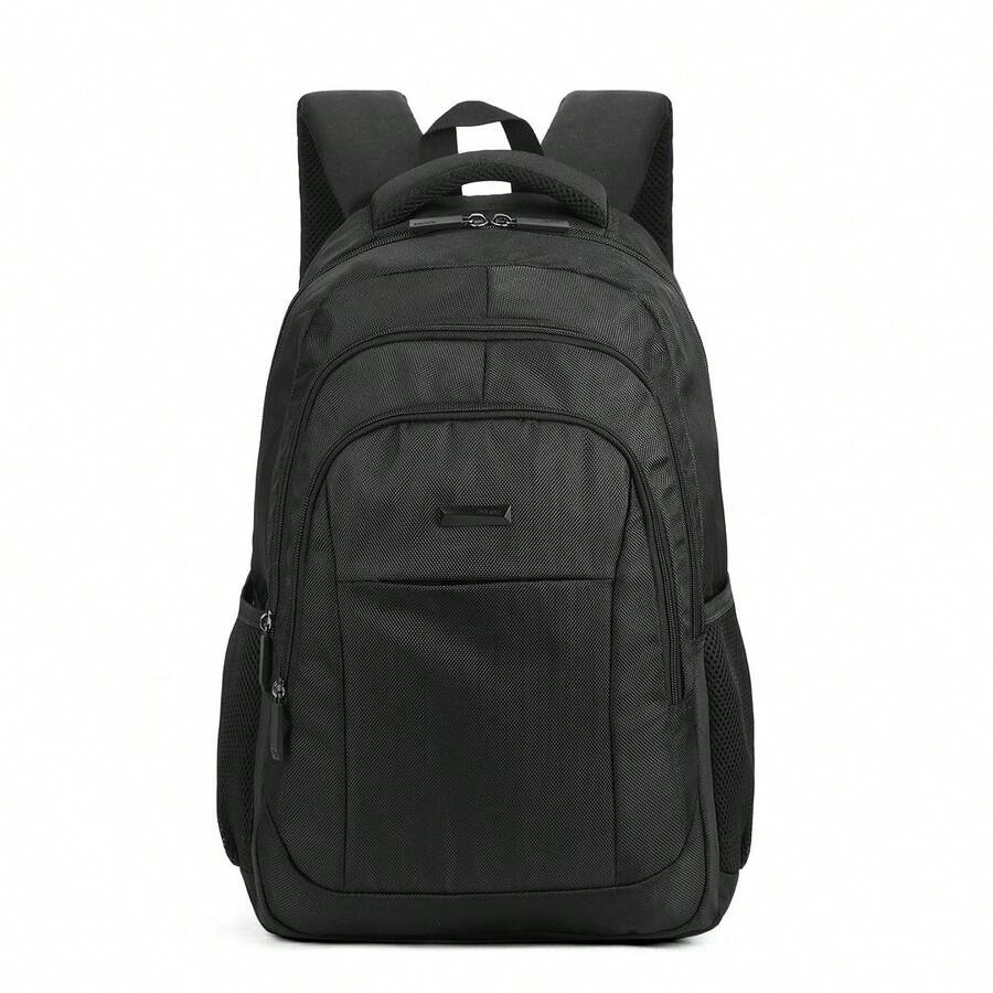 AOKING Casual Lightweight Large Capacity Student Backpack Unisex Travel Rucksack Business Laptop Canvas Double Shoulder Bag - Black - View 1