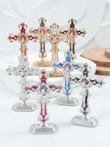 1 chiếc đồ trang trí giọt dầu bằng hợp kim kẽm cổ điển thanh lịch hình Chúa Jesus thánh giá tôn giáo để bàn trang trí cho văn phòng tại nhà - Đồ trang sức bằng hợp kim - Xem 11