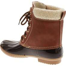 Women's Two Tone Lace Up Ankle Rain Duck Boots - 棕色 - 查看 4