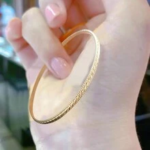 1pc Korean Fashion Simple And Exquisite Round Bangle With Cubic Zirconia - Coffee - View 9