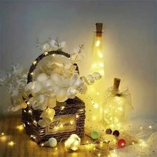 3/10 piezas, 20 luces LED para botellas, 2 metros (78.74 pulgadas) de luz de corcho, luces de cadena para botellas de vino con forma de uva para fiestas, bodas, días festivos de Halloween, Acción de Gracias, decoración navideña, decoración del hogar, decoración de dormitorio, decoración interior, decoración de bodas, decoración navideña y decoración de días festivos
