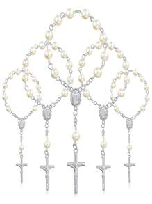 30 件仿玻璃珍珠十字架手链，理想的生日/派对/周年纪念礼物，返校情人节