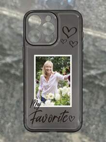 Apple Customized 'My Favorite' Heart Fashionable Sweet Personalized Photo Phone Case For Couples & Best Friends, Transparent Full-Protection Soft Cover Compatible With IPhone 11/12/13/14/15 Pro Max,Clear,Stylish,Colorful,Vintage,Cute,Contracted,Funny,Custom,Personalized,Unique,Customized,Ideal Gifts For Him,Ideal Gifts For Her,Boyfriend,Girlfriend,Family,Friends,Grandparents,Couple,For Anniversaries,For Birthdays
