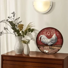 1 pieza de señal redonda de madera, señal de granja rústica, decoración humorística de la cocina de la granja vintage, decoración de arte de pared del hogar, decoración colgante, decoración del garaje, (8 pulgadas * 8 pulgadas * 20 centímetros * 20 centímetros) - multicolores 5 - Ver 4