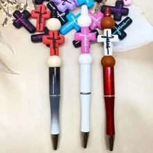 5/10/20 piezas de cuentas cruzadas de Halloween de silicona para bolígrafos, personajes de Jesús de fe, encantos de cuentas de silicona focales, kit de fabricación de llaveros, cuentas de silicona surtidas en forma de bolígrafo (cuentas de silicona de Jesús) - talón - Ver 4