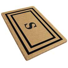 Heavy Duty Coir Door Mat Thin Double Picture Frame, Monogram S - Black 22" X 36" - 字母組合S - 查看 4