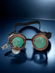 Fashionable Personalised Steampunk Dungeon Rave Spiked Gothic Cosplay Goggles For Men And Women - Red Copper - View 9