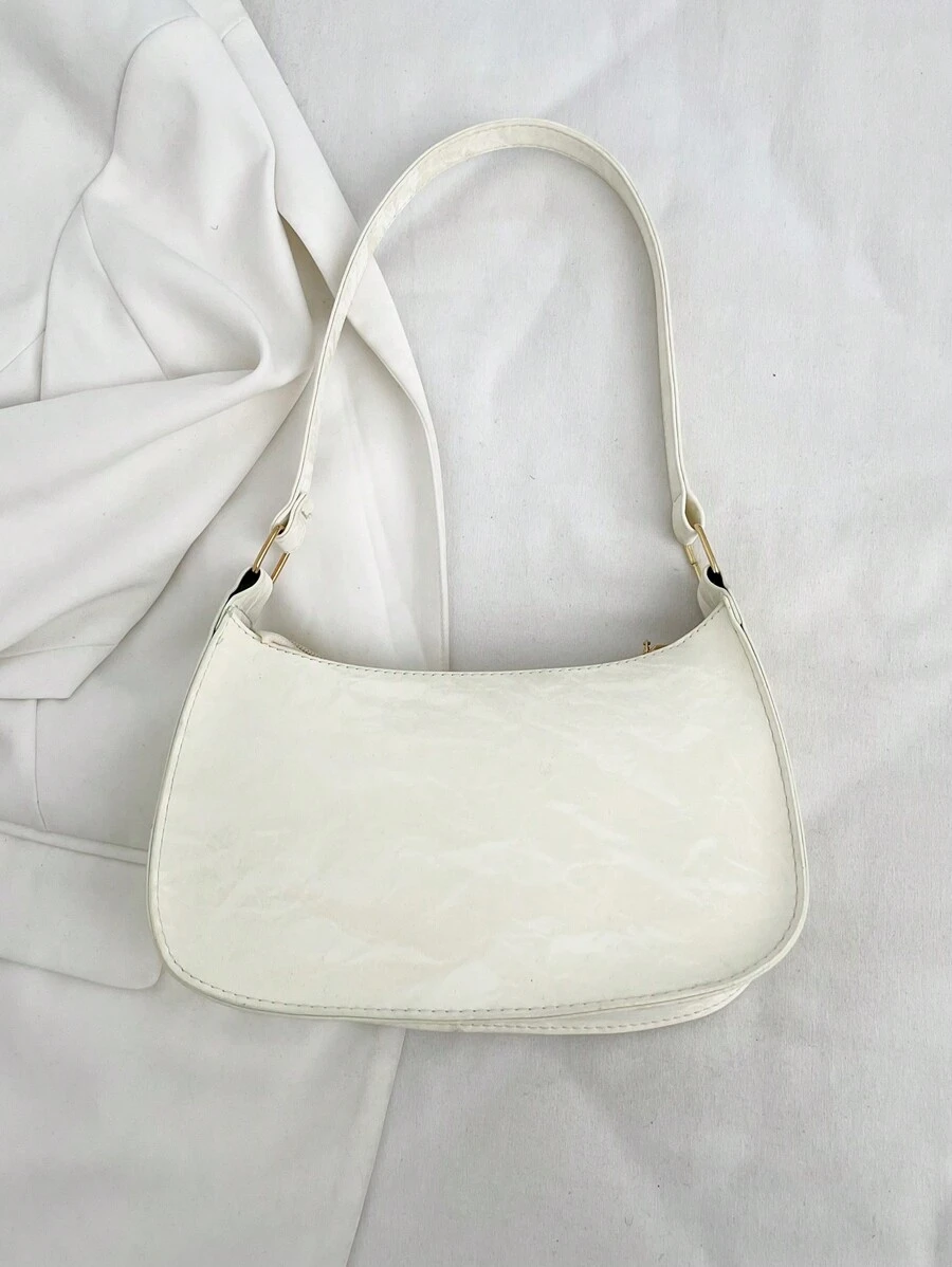Bolso de hombro blanco sencillo y elegante para todas las ocasiones - Blanco - Ver 1
