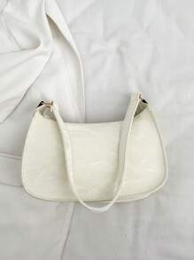 Bolso de hombro blanco sencillo y elegante para todas las ocasiones - Blanco - Ver 6