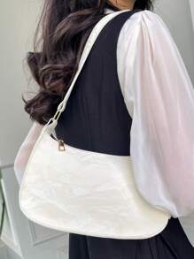 Bolso de hombro blanco sencillo y elegante para todas las ocasiones - Blanco - Ver 3