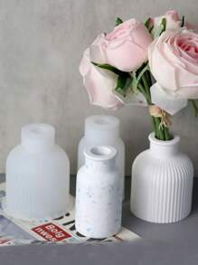 1 pieza Molde de resina de silicona en forma de botella para jarrón de flores y portaplumas, molde de fundición de epoxi para hacer artesanías decorativas DIY