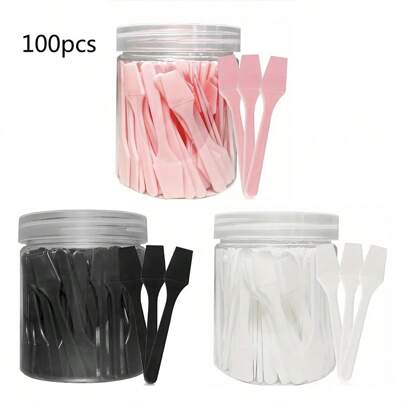 100Pcs Cosmetic Spatulas - Small Plastic Spatula For Cosmetics, Creams, Crafts - Makeup Spatula - Multipurpose Mini Applicator For Mixing Cream, Skincare, Or Scraping Jars