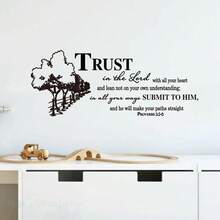 1pc Christian Jesus Bible Wall Sticker With Inspirational Quotes God, Suitable For Bedroom, Living Room, Dining Room, Home Decor - Multicolor - View 13