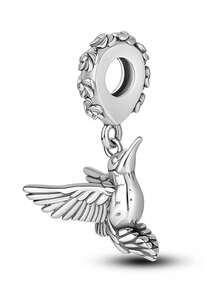 Colgante de animal con charm de pájaro de la serie de animales plateado y adecuado para dijes de pulsera, joyería de plata para mujeres DIY - Plateado - Ver 1