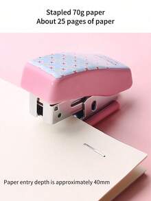 Deli 1 Set 0456 Stapler Set (Green/Pink/White) Cute Cartoon Stapler Mini Size Stapler Student Stationery Portable Office Stapler - Multicolor - View 8
