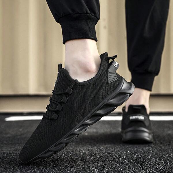 Unisex Fashionable Sports Shoes Comfortable Walking Shoes Lightweight Running Shoes Casual Sneakers Workout Gym Shoes Anti Slip Sports Shoes Black