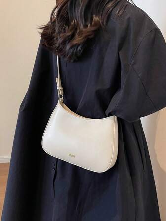 Damväska Sommarny axelväska Vit väska Trendig skalväska