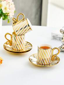 Coffee Cup & Saucer Set, European Style Afternoon Tea Set For Home Use - White - View 5