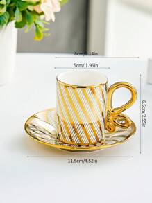 Coffee Cup & Saucer Set, European Style Afternoon Tea Set For Home Use - White - View 3