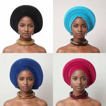 New Nigerian Wedding Elegant Gele Headtie Muslim Cap - Multicolor - View 1