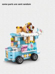 1入組街景建築模型/微小型微粒建築積木玩具,創意有趣的臭豆腐車/章魚小丸子車/冰淇淋車/新鮮果汁車/烤栗子車/熱狗面包車/串燒車/甜點車結構拼圖裝配,學習益智遊戲 - 彩色 - 查看 24
