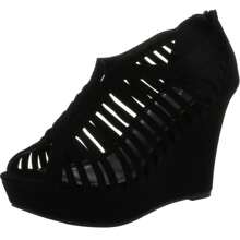 Women's Gladiator Back Zipper Wedge Heel Sandals - 黑色 - 查看 2
