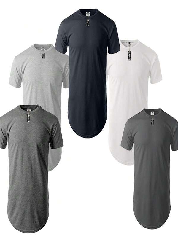 Kit Promocional 5 Camisas Blusa Oversized Longline Masculina