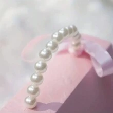 5pcs Wedding Pearl Bracelets + Candy Box, Creative Party Favors Packaging Gift Bag Party Kitchen - Pink - View 4