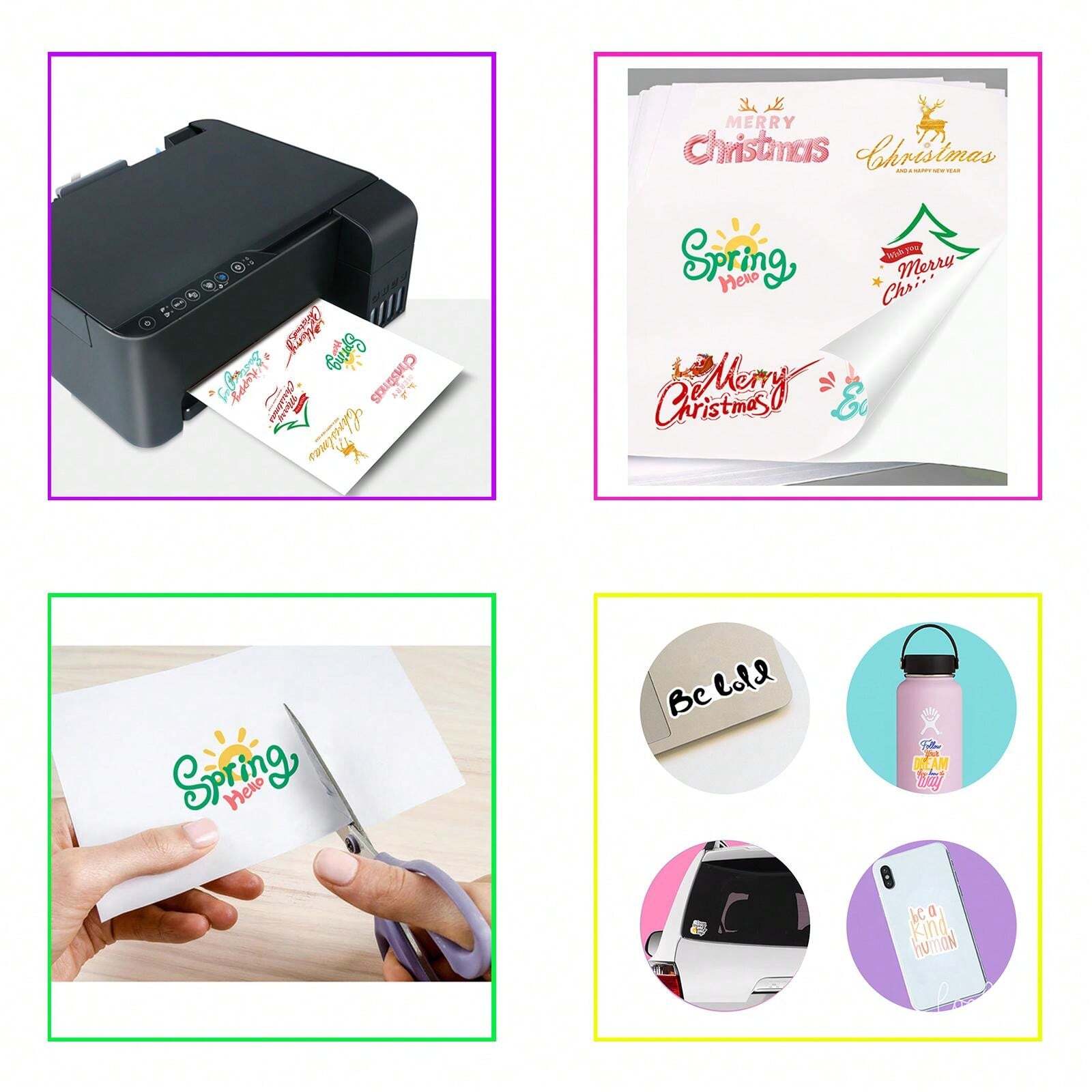 A4 Size SelfAdhesive Glossy Photo Paper Glossy Sticker Paper For