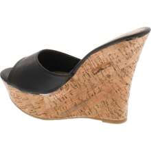 Womens Open Back Tall Wedge  Sandal - màu đen - Xem 4