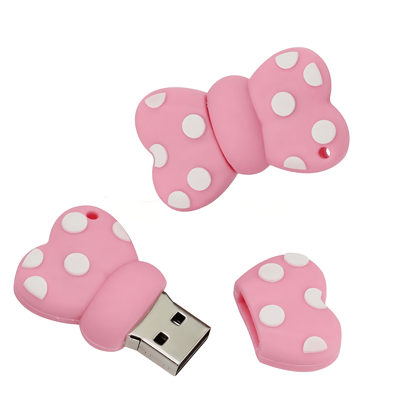 Biyetimi de nudo de lazo unidad flash USB de memoria de 128GB con lápiz de memoria USB 64GB 2.0, caricatura de lápiz de memoria USB de 32GB y regalo USB para niñas de 64GB
