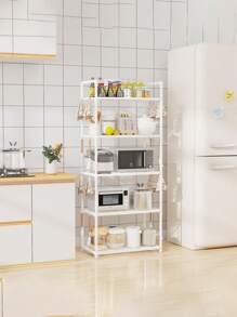 1pc Multi-Layer Floor-Standing Bathroom/Kitchen Storage Rack, Living Room Snack/Shelf, Bedroom Storage Rack, Multi-Functional Kitchen Floor-Standing Rack, Bathroom Storage Shelf - Multicolor - View 3