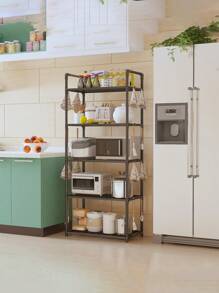 1pc Multi-Layer Floor-Standing Bathroom/Kitchen Storage Rack, Living Room Snack/Shelf, Bedroom Storage Rack, Multi-Functional Kitchen Floor-Standing Rack, Bathroom Storage Shelf - Multicolor - View 5