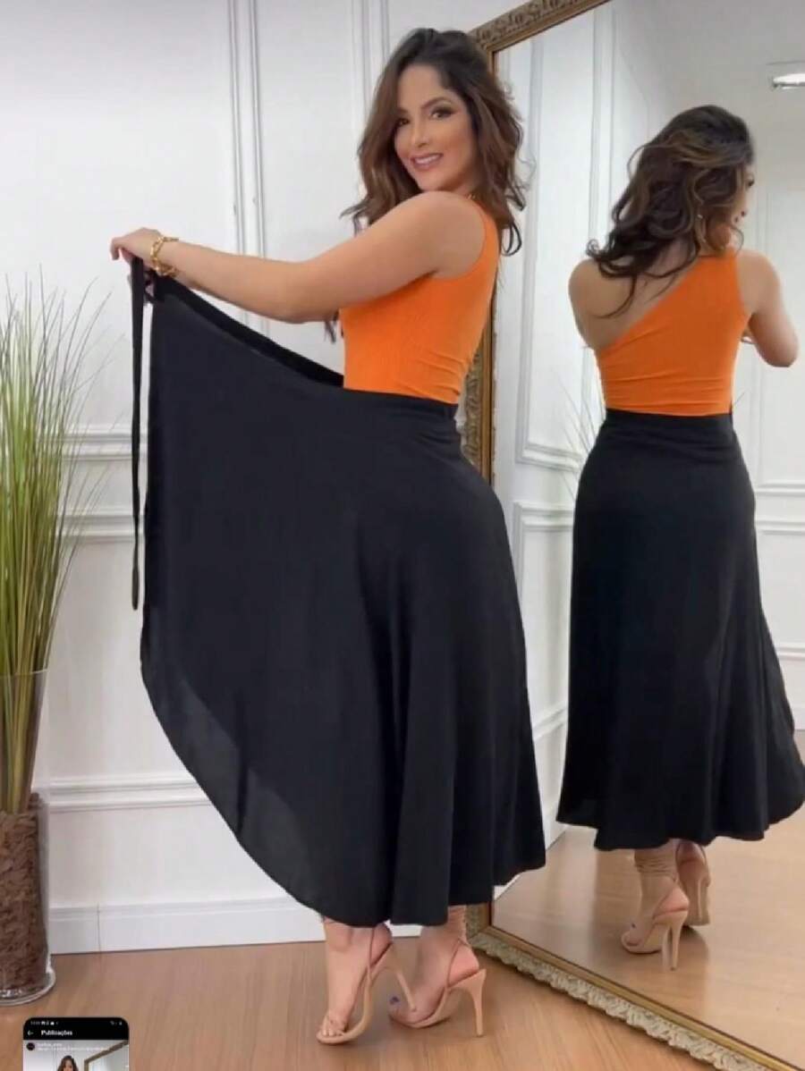 Women Skirts - 黑色 - 查看 1
